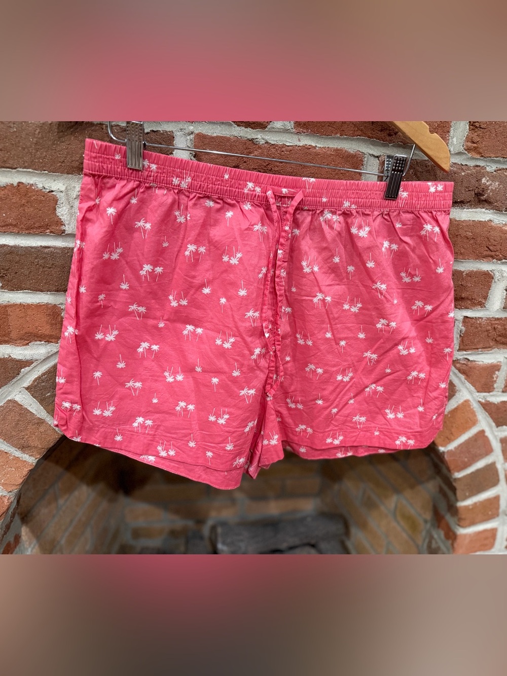 Banana Republic Pink Palm-Print Cotton Sleep Shorts
